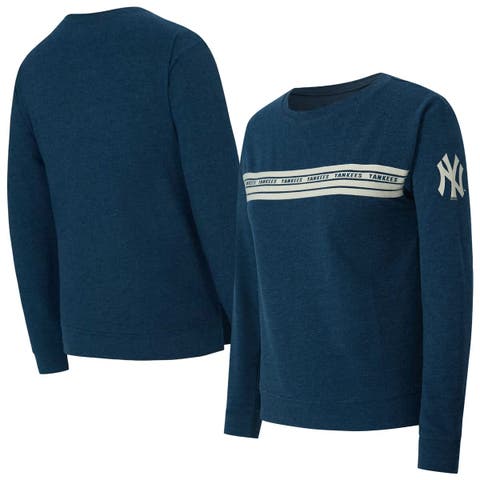 Women's Concepts Sport Navy New York Yankees Birch French Terry Long Sleeve T-Shirt