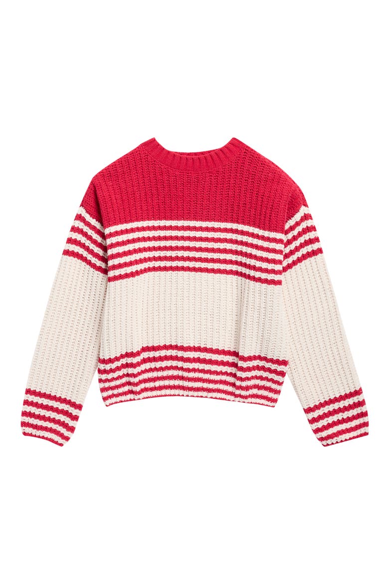 Kids' Stripe Sweater, Main, color, RUBY COMBO