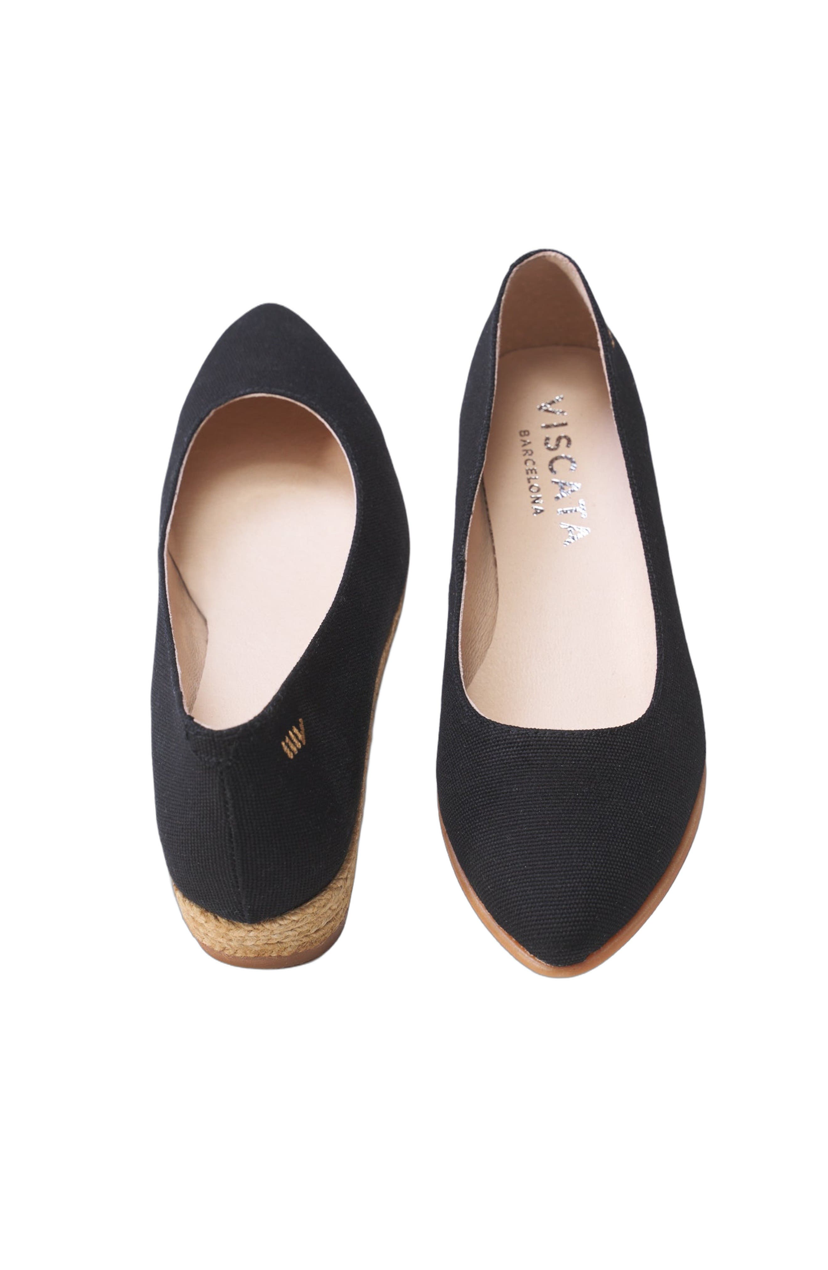 VISCATA Rubina Canvas Espadrille Flats, Main, color, Black