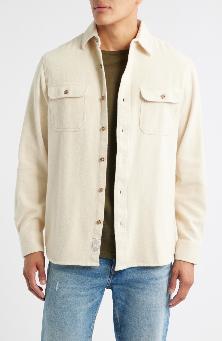 Schott NYC Flannel Work Shirt, Main, color, Oatmeal
