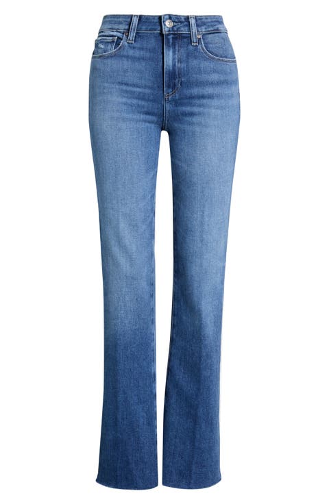 Laurel Raw Hem High Waist Canyon Bootcut Jeans (Bookshelf)