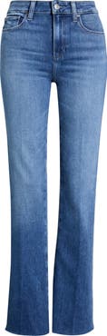 PAIGE Laurel Raw Hem High Waist Canyon Bootcut Jeans