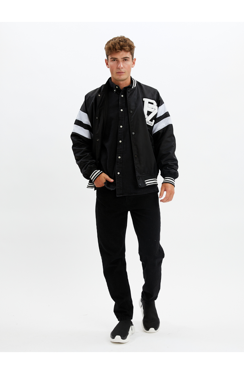 Point Zero UNISEX LIMITED EDITION VARSITY JACKET, Alternate, color, Black