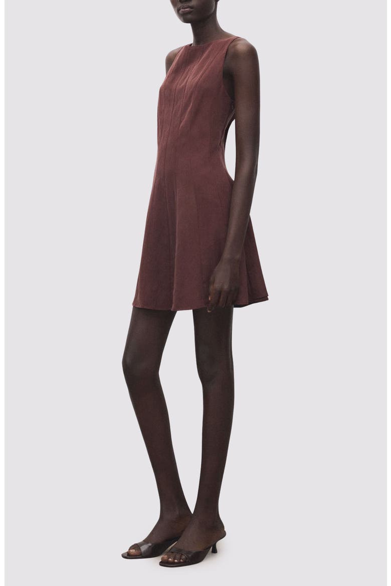 Paneled Minidress, Main, color, BROWN