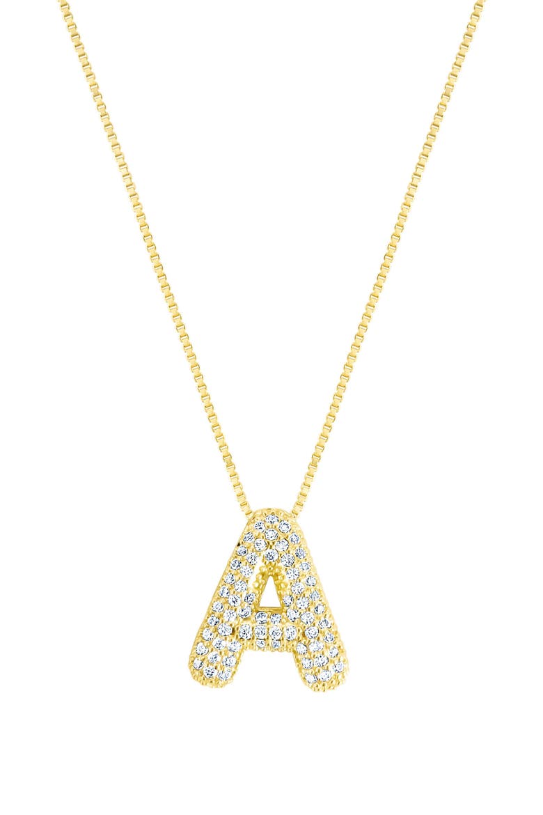 Pavé Bubble Initial Pendant Necklace, Main, color, GOLD-A