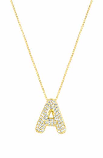 Adornia Pavé Bubble Initial Pendant Necklace