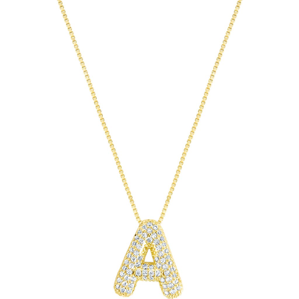 Adornia Pavé Bubble Initial Pendant Necklace In Gold-a