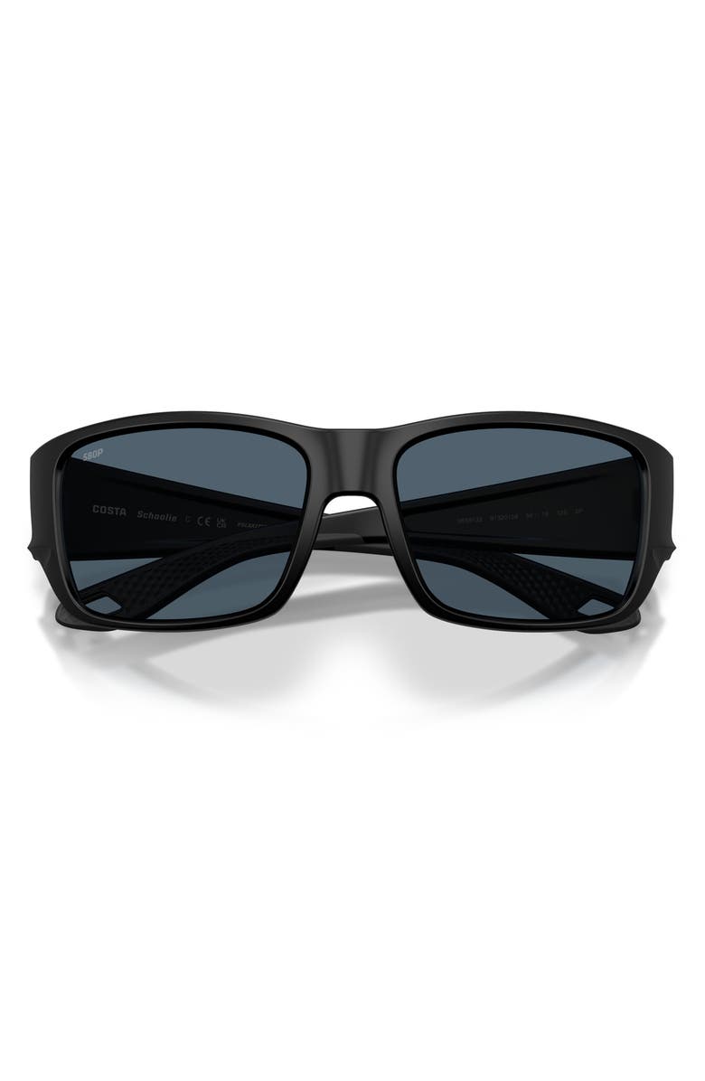 Costa Del Mar Schoolie 56mm Polarized Rectangular Sunglasses, Alternate, color, Matte Black / Gray 580P