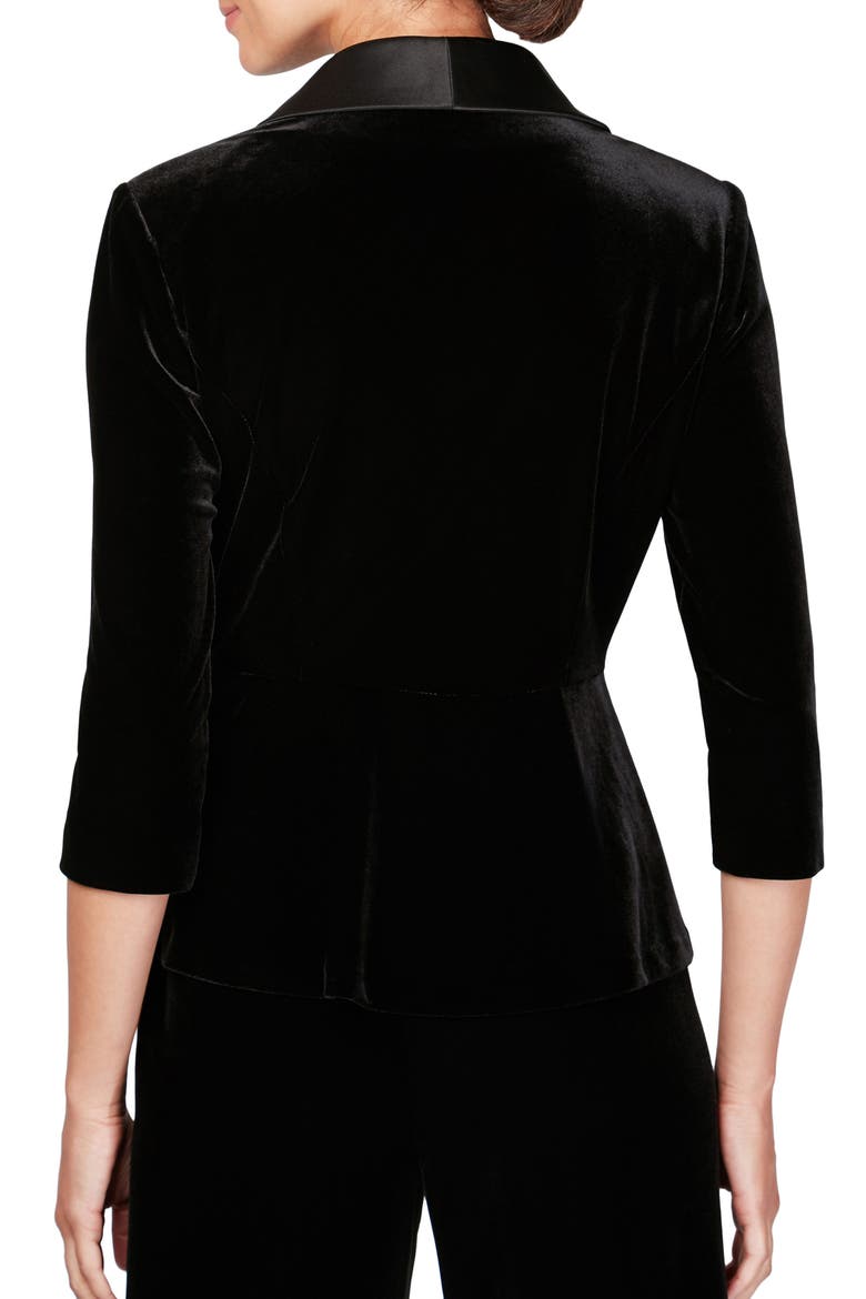Velvet Tuxedo Top, Alternate, color, BLACK