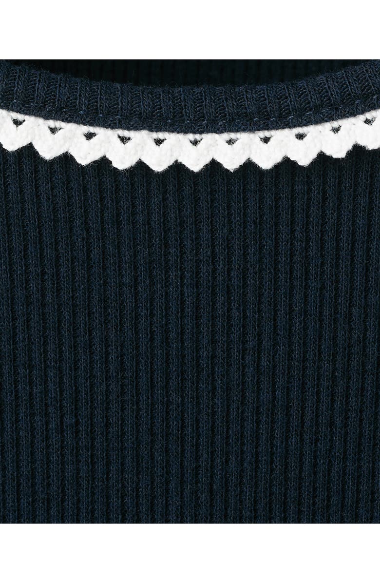 MANGO Contrast Trim T-Shirt, Alternate, color, Navy