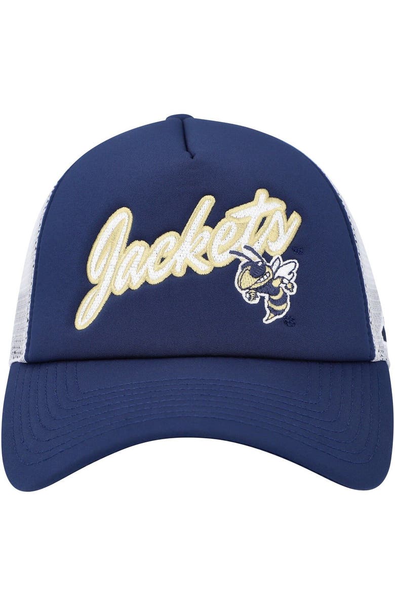 adidas Men's adidas Navy Georgia Tech Yellow Jackets Script Trucker Snapback Hat, Alternate, color, Navy