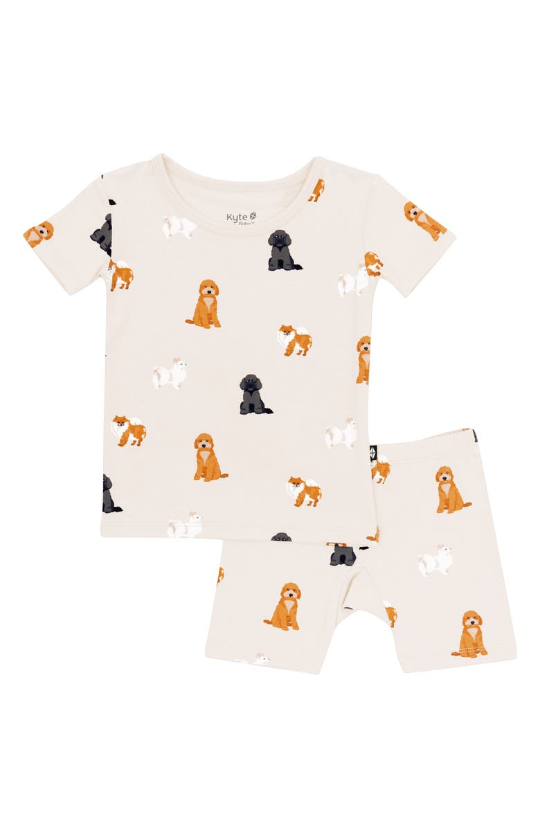 Kyte BABY Kids' Fitted Two-Piece Short Pajamas, Main, color, Fluffy Dog