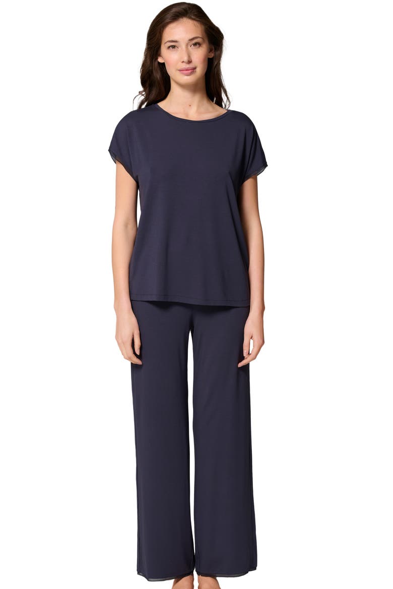 Aurore Lace Trim Pajama T-Shirt, Alternate, color, FULL MOON