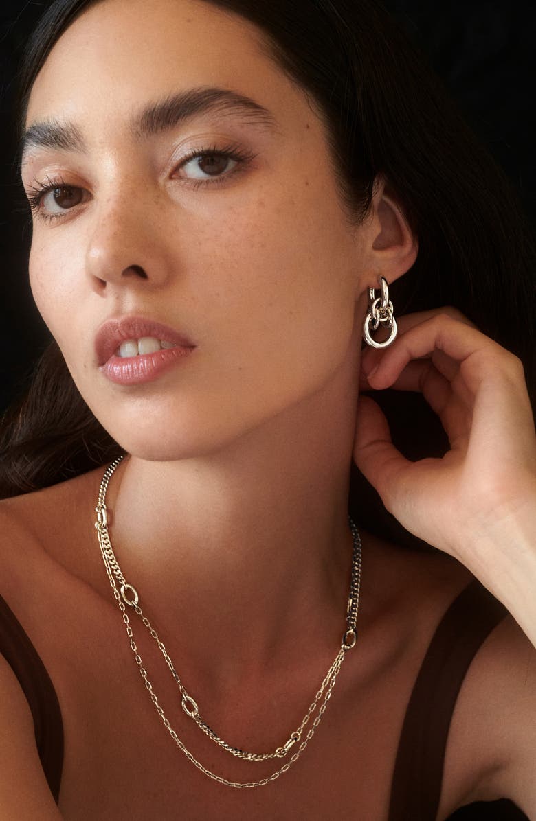 Lady Grey Dual Chain Necklace, Alternate, color, Silver