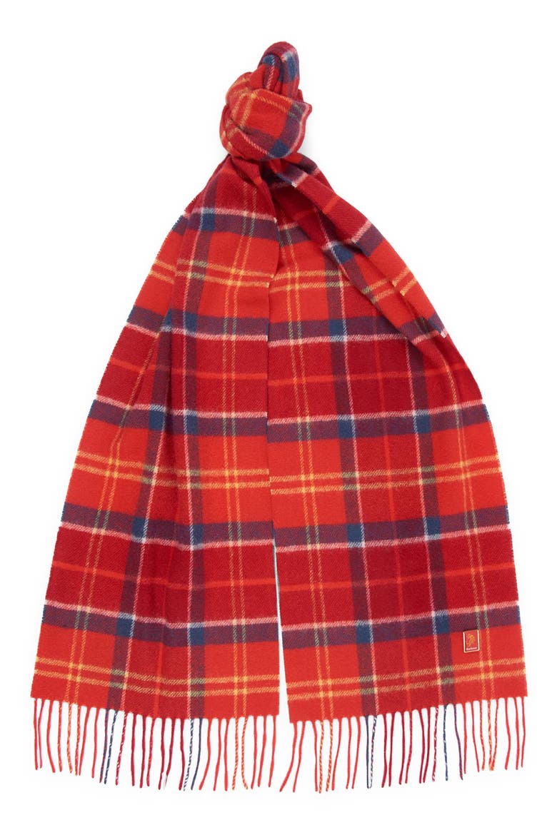 Tig Plaid Lambswool Scarf, Alternate, color, RED