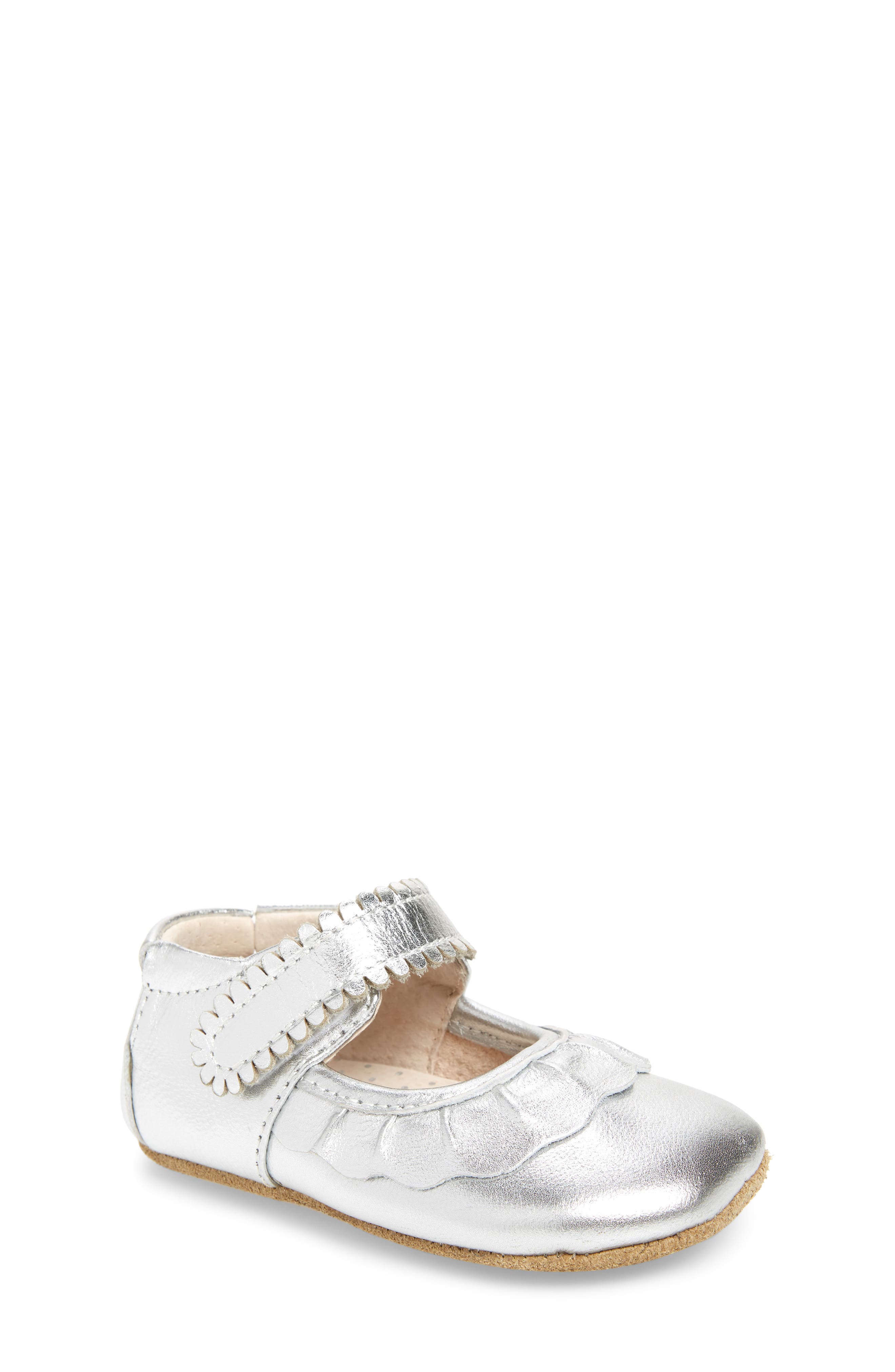 Livie & Luca 'Ruche' Mary Jane Crib Shoe, Main, color, 