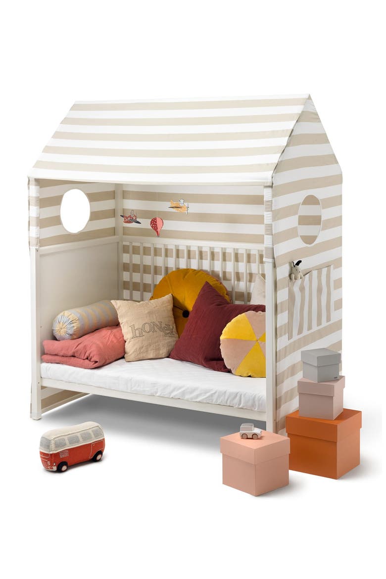 'Home™' Toddler Bed Tent, Alternate, color, BEIGE STRIPE