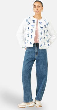 Yumi Floral Embroidery Cotton Jacket