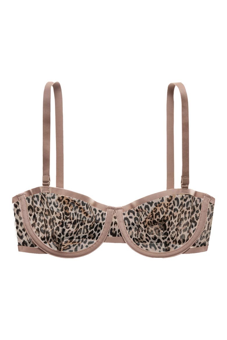 The Balconette Mesh Underwire Bra, Alternate, color, LEOPARD