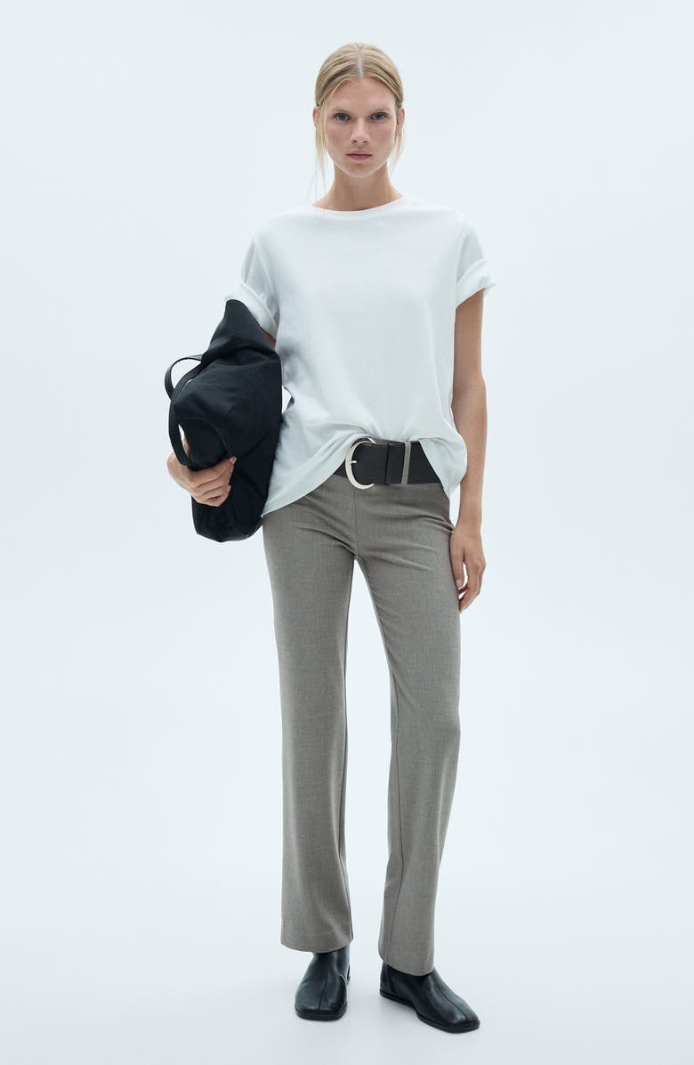 MANGO Belted Straight Leg Pants, Alternate, color, 