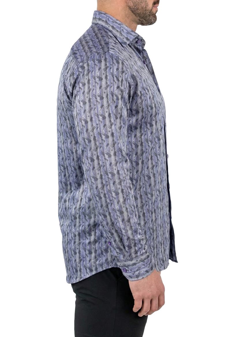 Fibonacci Contemporary Fit Button-Up Shirt, Alternate, color, GREY