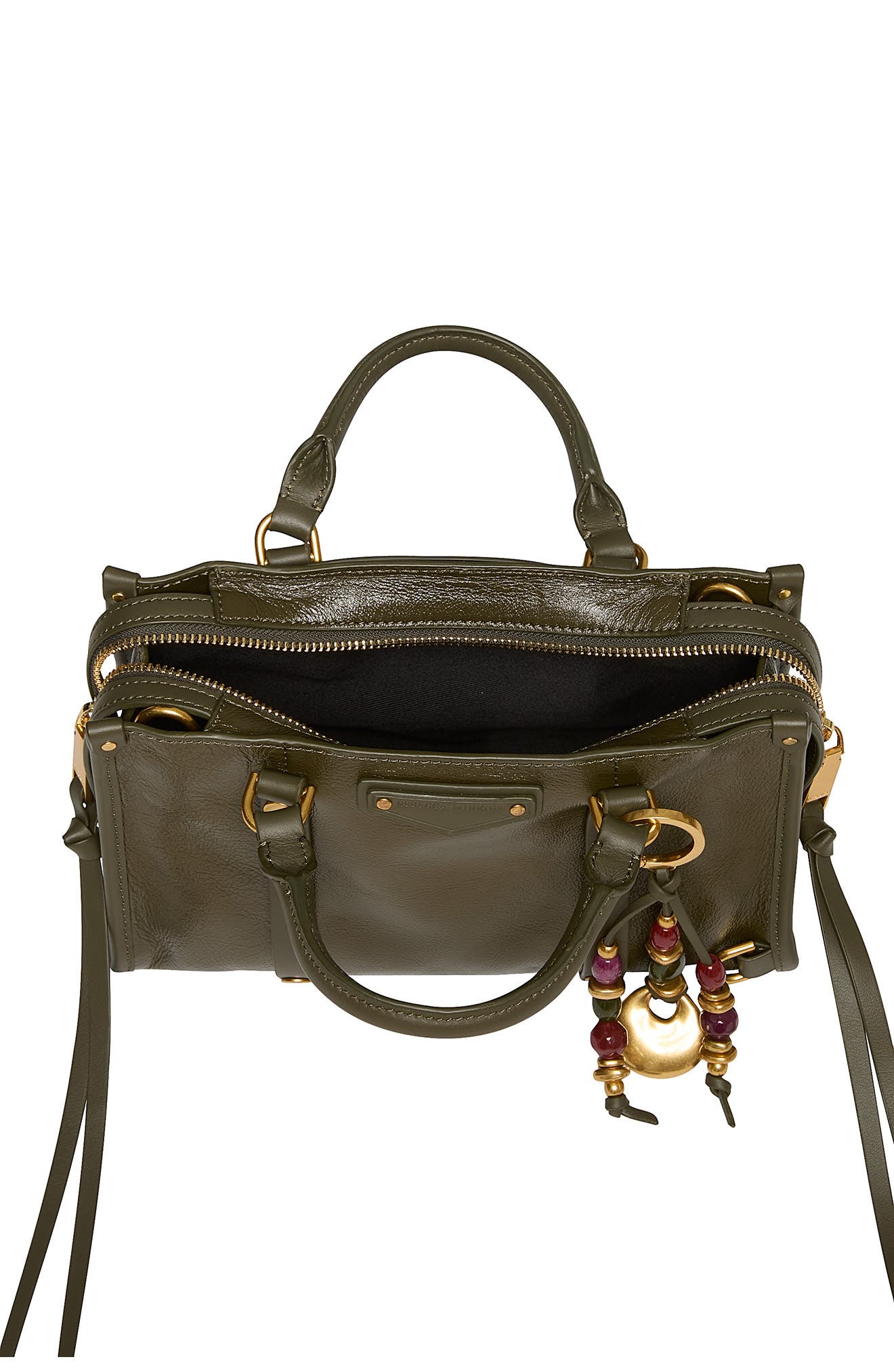 Surplus Leather Crossbody Satchel, Alternate, color, OLIVE