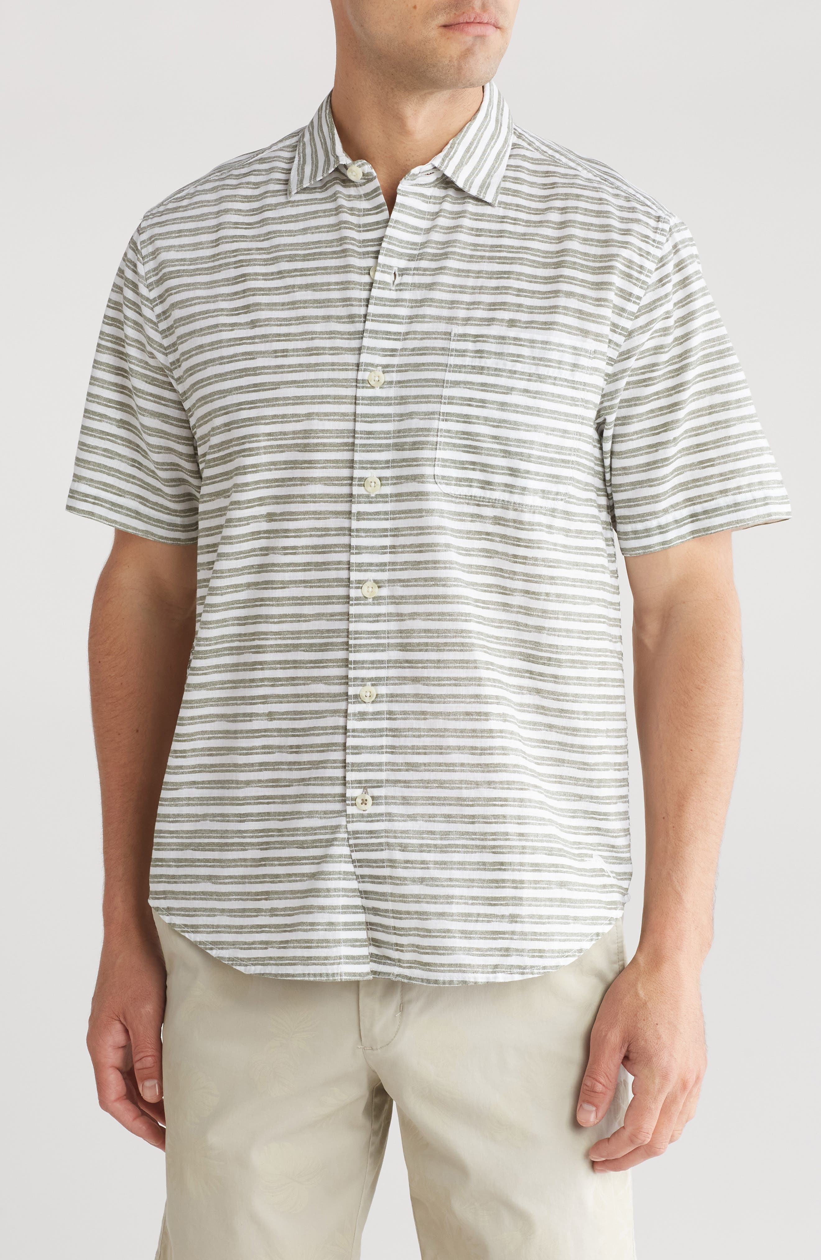 Tommy Bahama With Passion Stripe Short Sleeve Button-Up Shirt