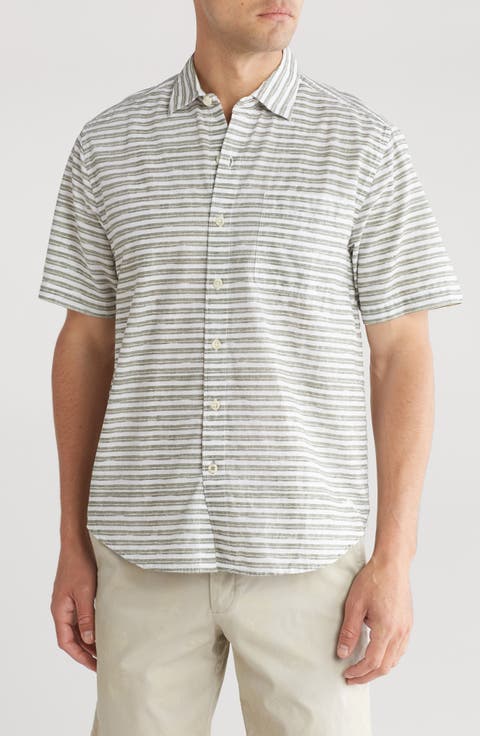 With Passion Stripe Short Sleeve Button-Up Shirt