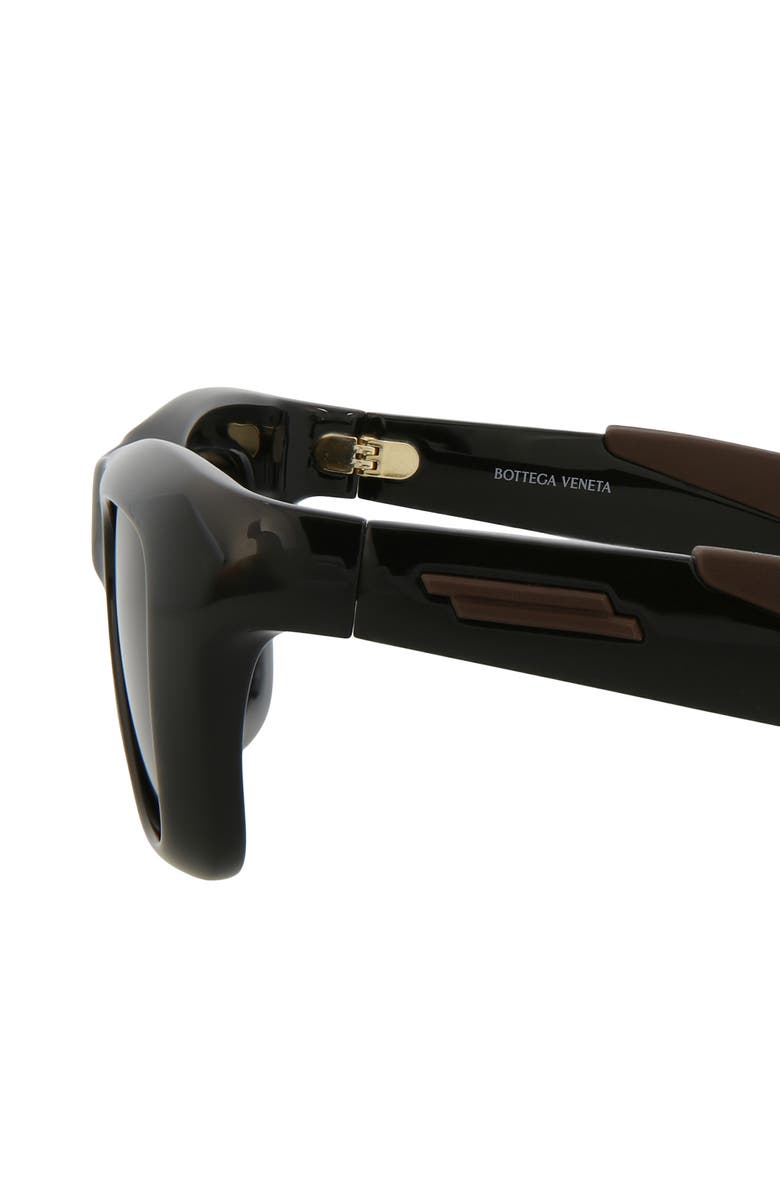 Bottega Veneta 49mm Rectangular Sunglasses, Alternate, color, Black Black Grey
