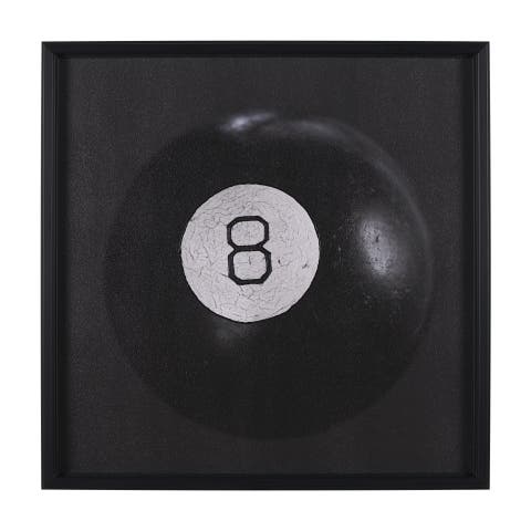 Billiard Cue Ball by Chris Dunker a Hand Embelished Textured Framed Art Decograph Print