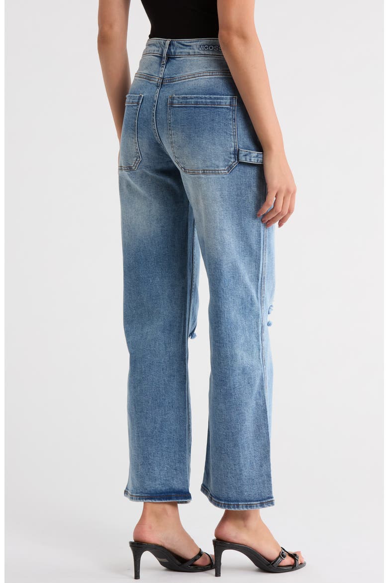 Ripped Baggy Straight Leg Utility Jeans, Alternate, color, MEDIUM WASH