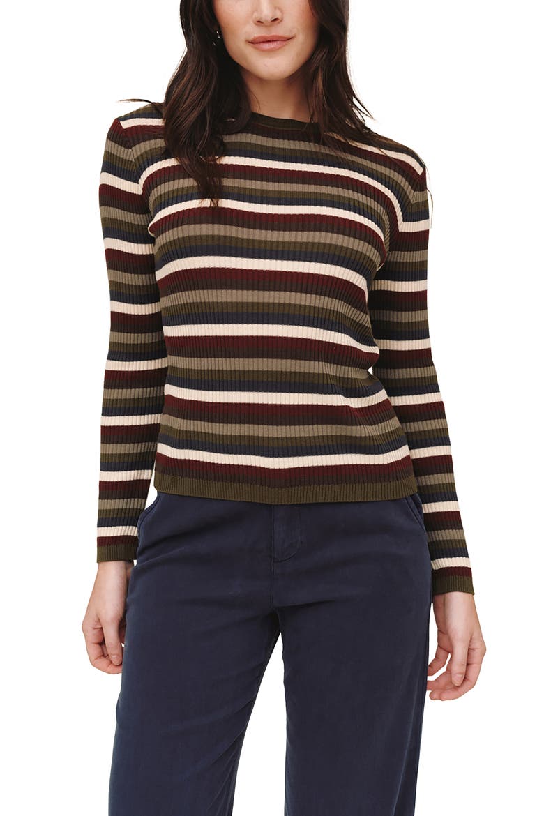 Striped Long Sleeve Top, Alternate, color, HARVEST STRIPE