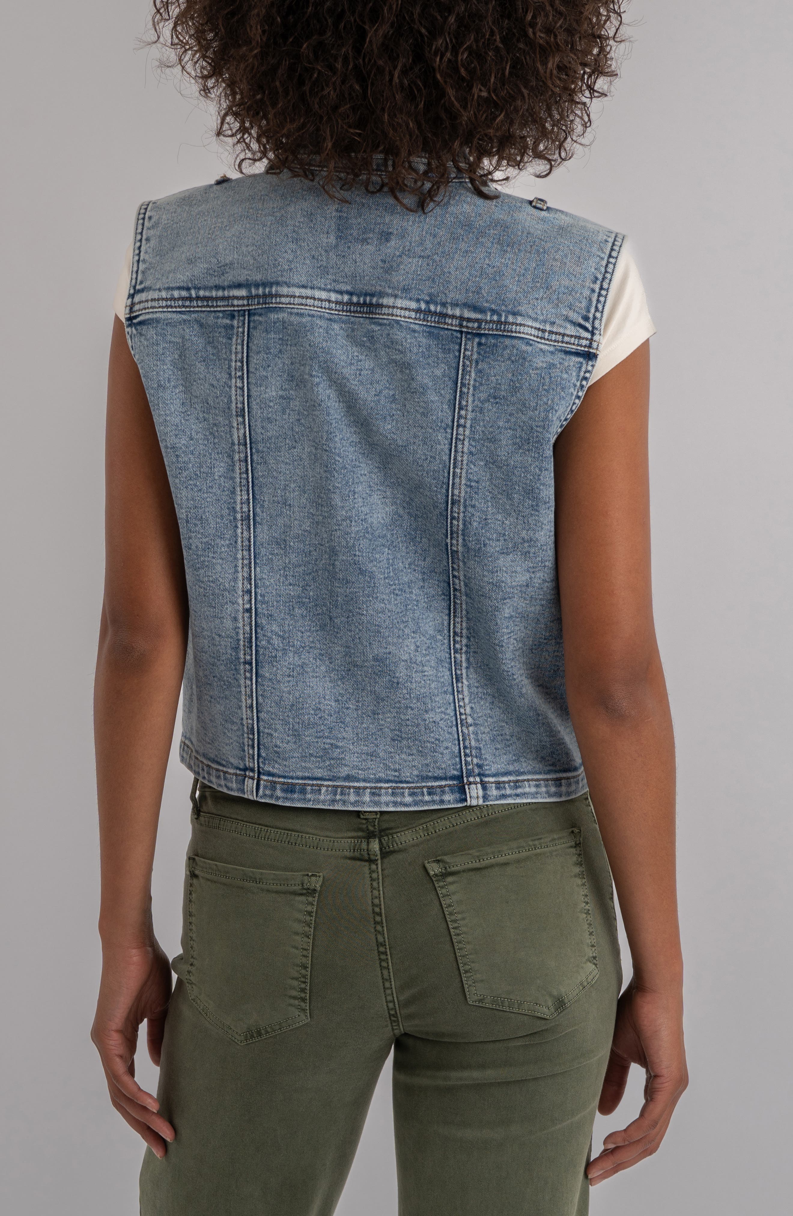 Frankie Crop Denim Vest - image 2