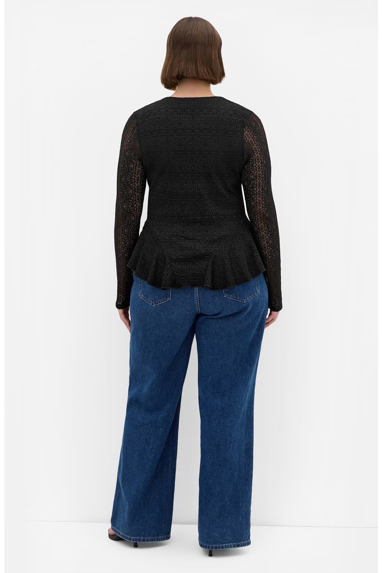 Lola Long Sleeve Lace Shirt, Alternate, color, BLACK