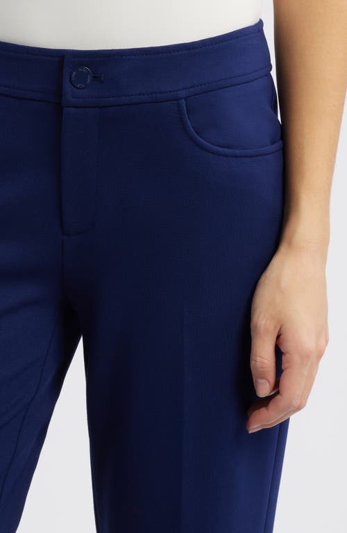 Anne Klein Flat Front Straight Leg Pants In Distant Mountain
