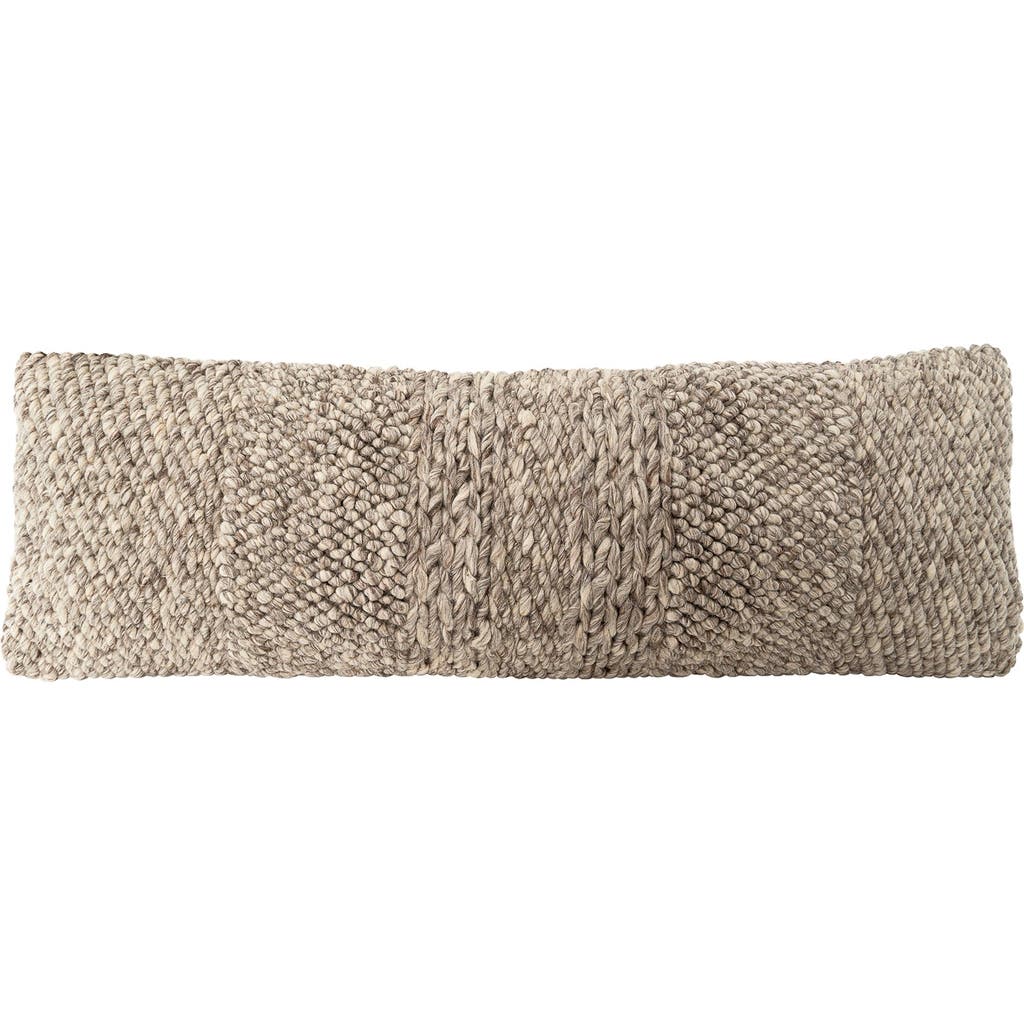 Anaya Textured Handwoven Pillow 14x40 Down Insert In Taupe