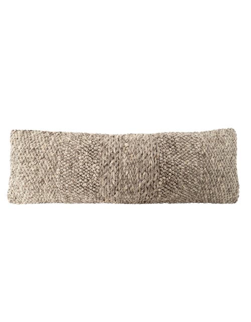 Anaya Textured Handwoven Pillow 14x40 With Down Alternative Insert In Taupe