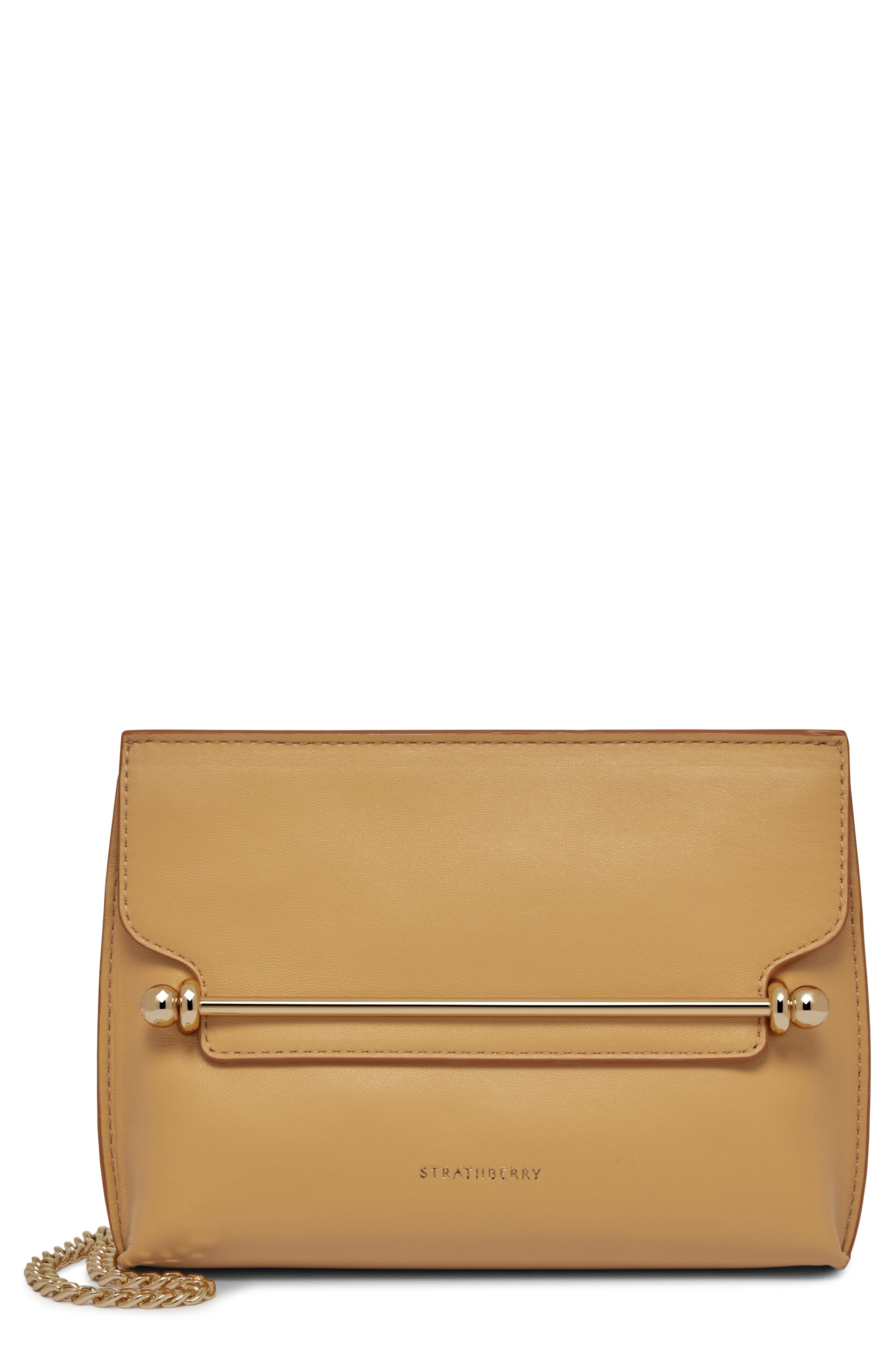 Strathberry Mini Stylist Leather Crossbody Bag, Main, color, Brulee