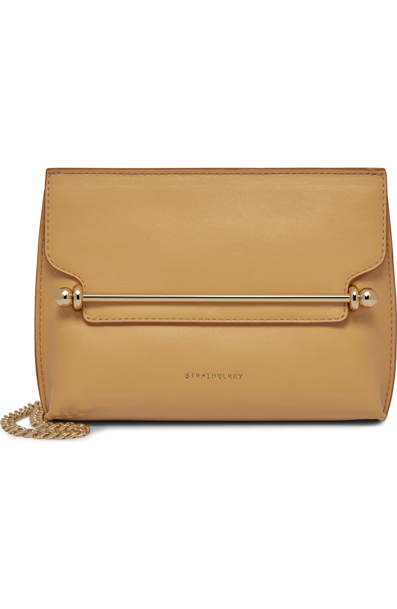 Strathberry Mini Stylist Leather Crossbody Bag, Main, color, Brulee