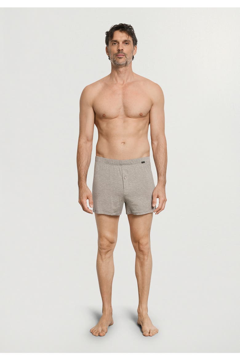 Casuals Single Jersey Boxers With Button Fly, Alternate, color, Hazelnut Melange