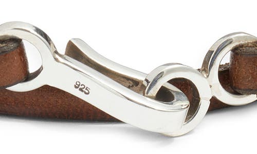 Caputo & Co Leather Double Wrap Bracelet In Brown