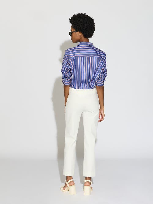 Callas Milano Lola High Density Crepe Stretch Cropped Flare Trouser In White