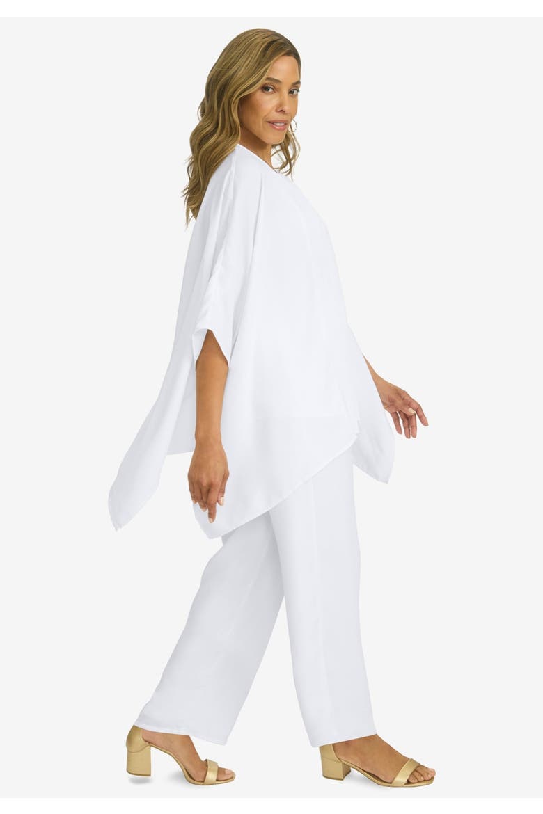 2 Piece Georgette Pantset, Alternate, color, WHITE