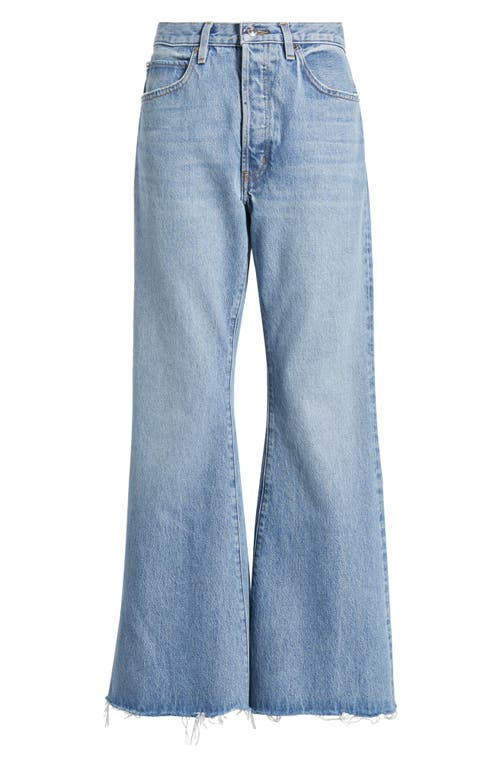 Frame The Pixie Lax Frayed High Waist Flare Jeans In Alderton Raw Fray