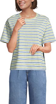 Lands' End Short Sleeve Slub Jersey Cutwork T-Shirt