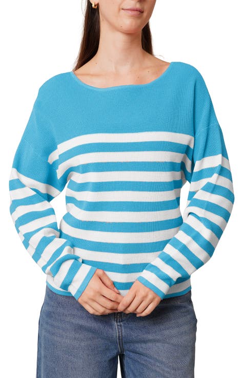 Stripe Waffle Sweater