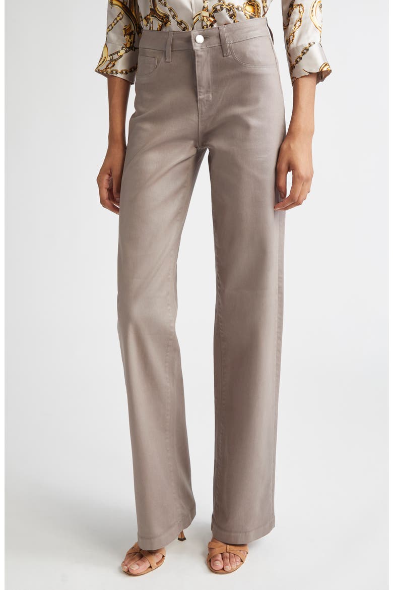Clayton High Waist Wide Leg Pants, Main, color, DRIFTWOOD COATED