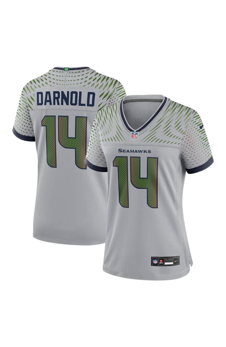 Nike Women's Nike Sam Darnold Wolf Gray Seattle Seahawks 2025 Rivalries Collection Game Jersey, Main, color, Gray