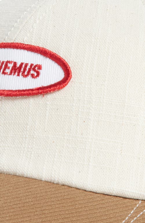 Jacquemus La Casquette Canvas Gelato Cap In Off White/light Brown