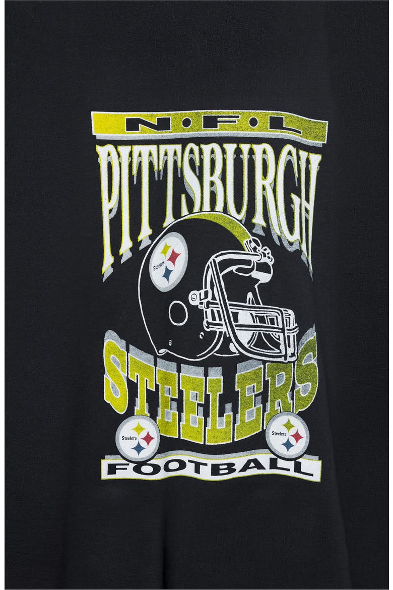 Pittsburgh Steelers Cotton Blend Crewneck Sweatshirt, Alternate, color, BLACK